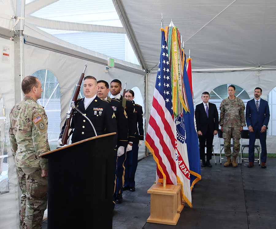 Honoring the posting of the colors at the MAJ. General Harold Greene plaque ceremony Honoring the posting of the colors at the MAJ. General Harold Greene plaque ceremony