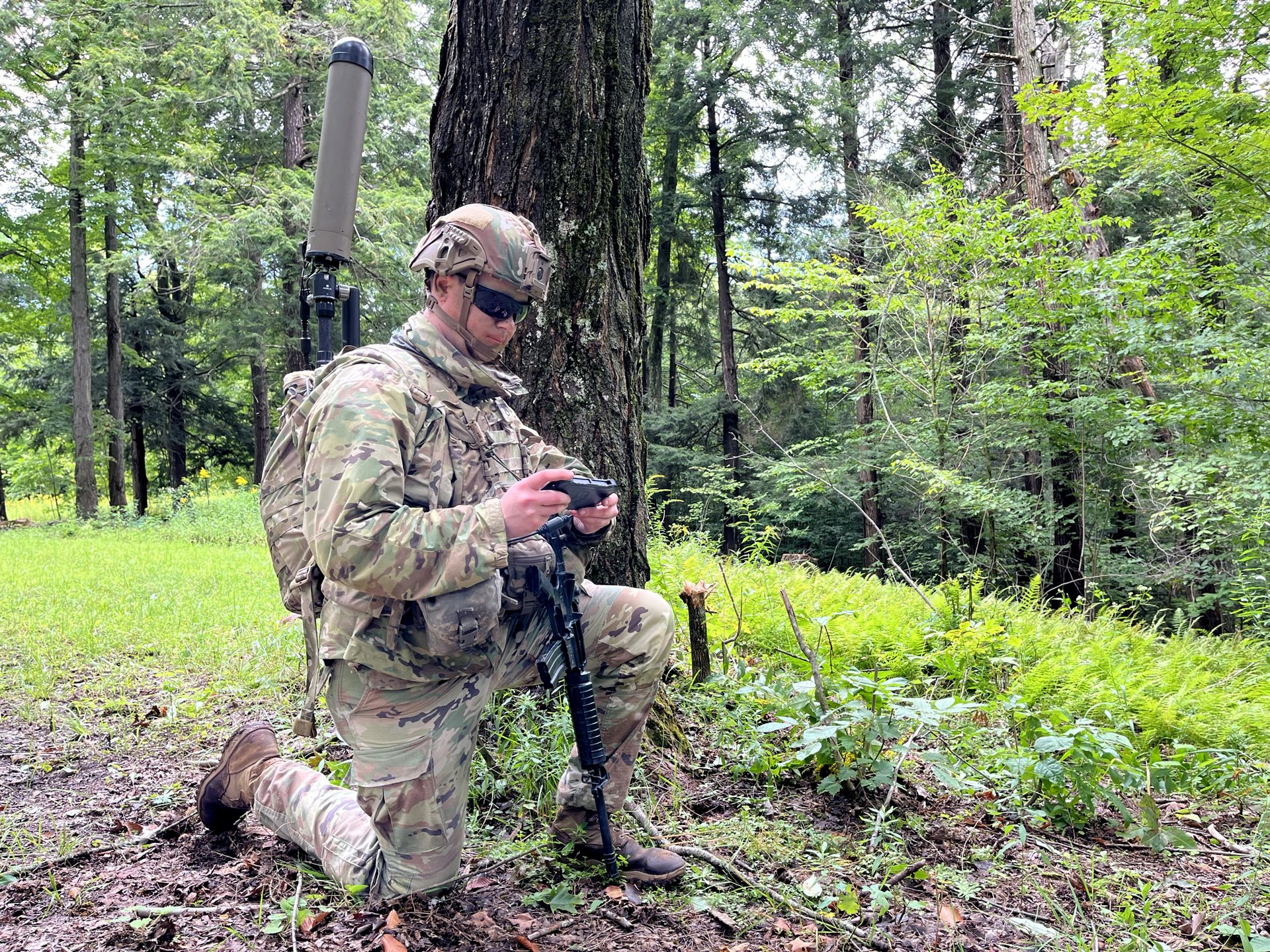 TLS BCT Manpack The Terrestrial Layer System – Brigade Combat Team (TLS BCT) Manpack is a fully configurable system capable of conducting radio frequency (RF) surveying, signals collection and direction-finding operations, electromagnetic attack and force protection operations, as well as EMS visualization and scanning/surveying operations. (US Army)